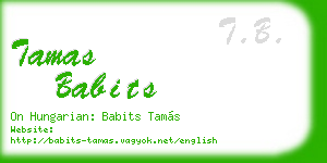tamas babits business card